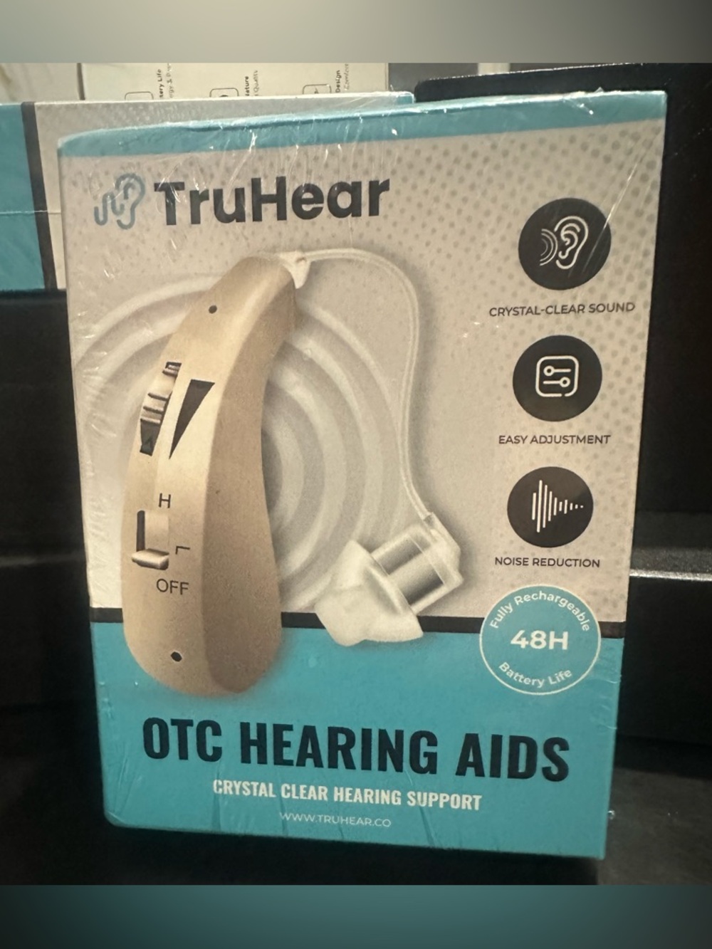 TruHear OTC Hearing Aid - Beige with clear Tubing